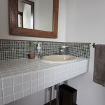 【洗面リフォーム・事例】おしゃれなタイル施工（ビフォーアフターの画像）