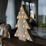 クリスマスの木製オブジェ【LEDライト】シンプルでお手頃な価格