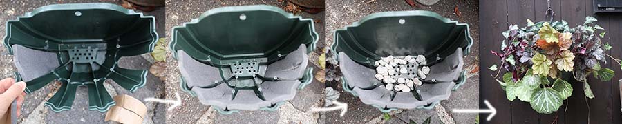 ハンギングバスケット スリット式 軽量 プラスチック 作り方